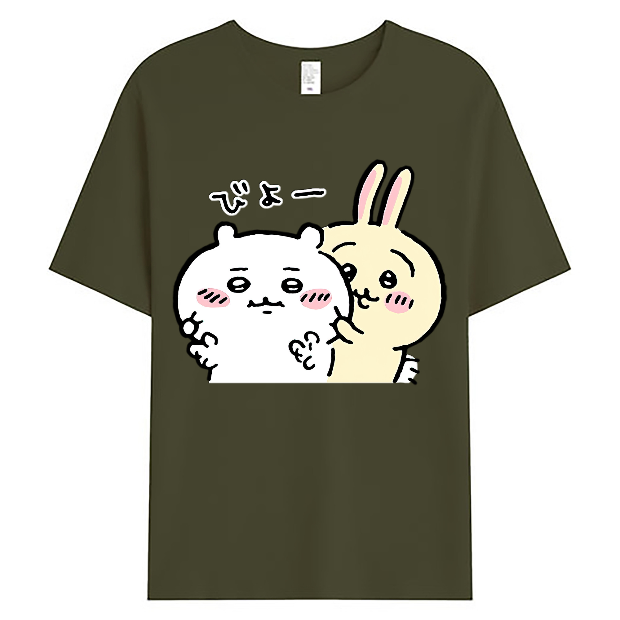 （画像用） ちいかわ うさぎ Chii-kawa usagi 綿100％ メンズ半袖Tシャツ｜肌触りやわらか＆通気性